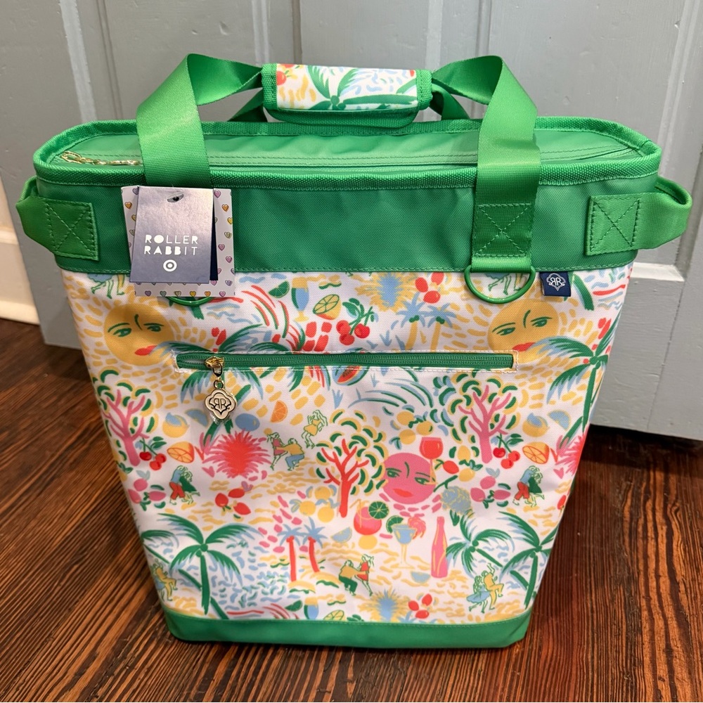 Roller Rabbit X Target Backpack Cooler Insulated Tote Green Tropical Logo NWT